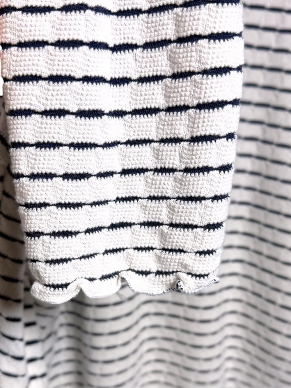 Cut Loose Striped Boatneck Boxy Pullover Pocket Top Made USA Navy Oversized - Picture 6 of 11